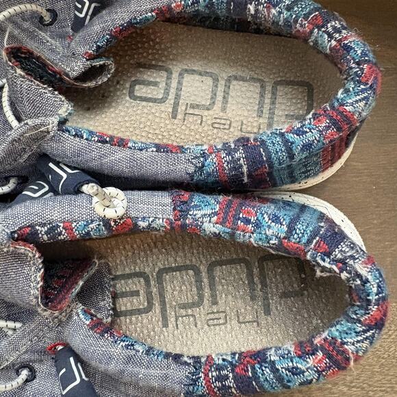 Hey Dude Wally Funk Shoes Mens Size 8 Gray Tribe Print Casual Lightweight Loafer - Picture 7 of 10